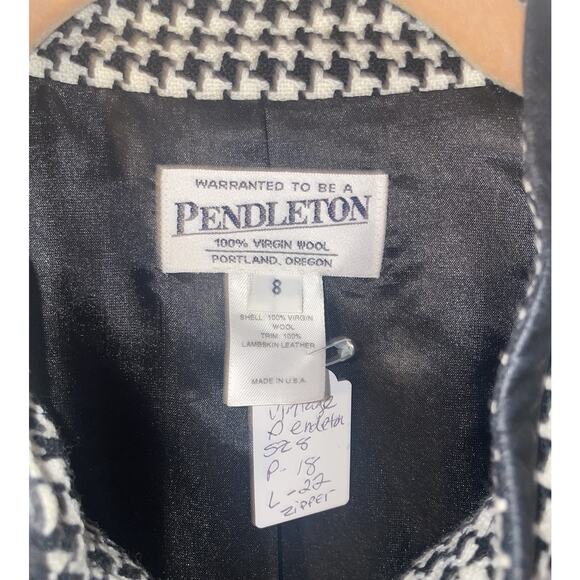 Pendleton Houndstooth Zippered Cardigan Sz 10 EUC - Picture 3 of 5